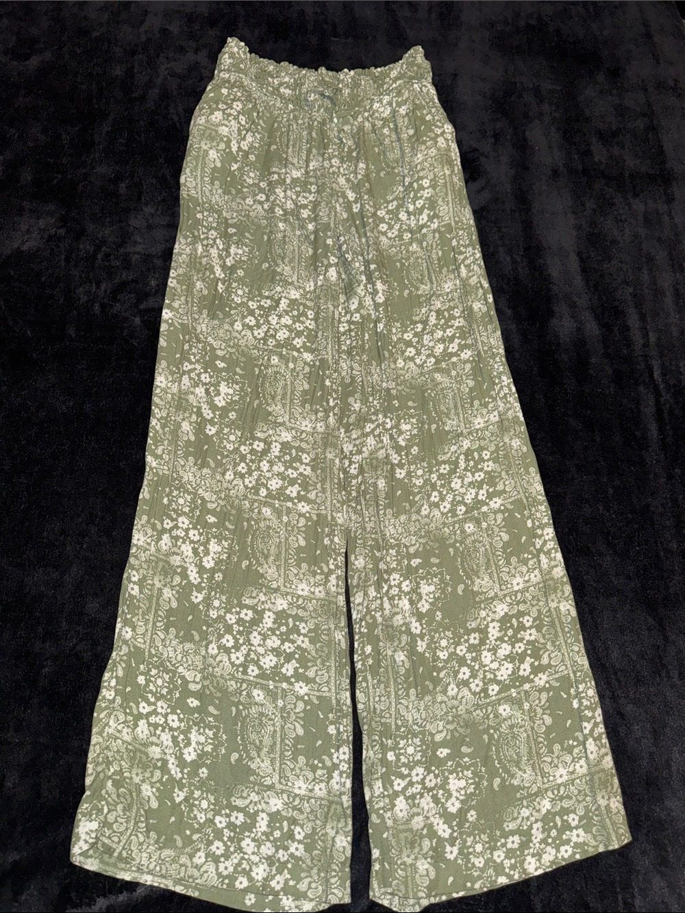 SO Olive Green Floral Boot Cut Pants